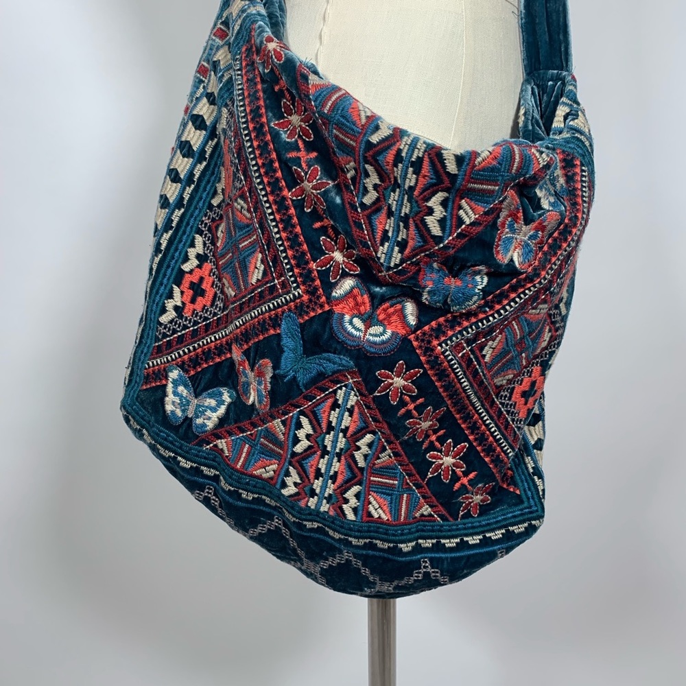 Johnny Was Velvet Embroidered Tote Bag - Picture 3 of 5